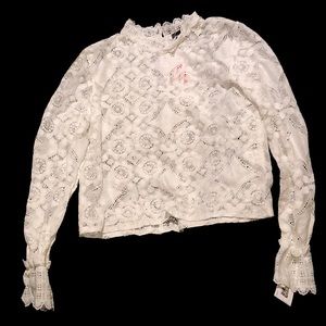 Guyueqiqin White Lace Shirt